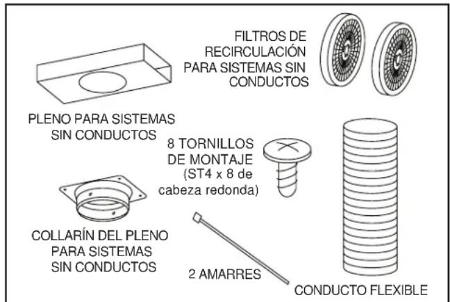 BROAN B5730SS - CONTENIDO DEL KIT PARA SISTemas SIN CONDUCTOS MODELO RK56 - 1