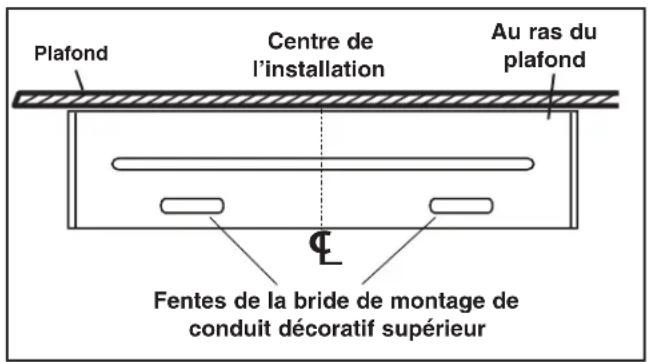 BROAN B5730SS - INSTALLATION DE LA BRIDE DE MONTAGE DE CONDUIT DECORATIF SUPÉRIEUR - 2