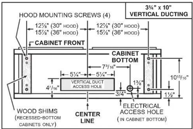 BROAN Antero CLSC130SS - Standard Installation (without EZ1 brackets) - 1
