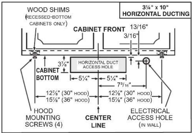 BROAN Antero CLSC130SS - Standard Installation (without EZ1 brackets) - 2