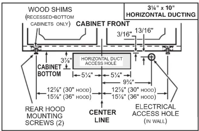 BROAN Sahale BKDN136SS - Standard Installation (without EZ1 brackets) - 2