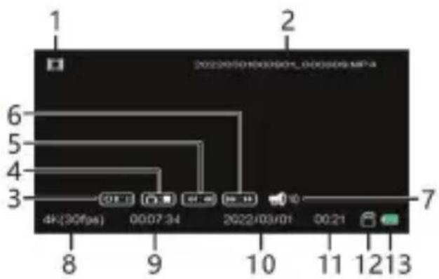AGFAPHOTO Realimove CC4000W - INDICATIONS OF PLAYBACK MODE - 1