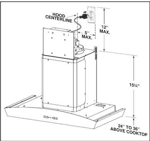 BROAN Elite EW5636SS - INSTALL THE WIRING INSTALL THE HOOD MOUNTING SUPPORT - 1