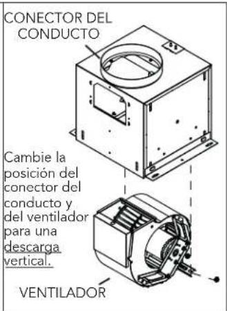 BROAN L150E - POSICIONES DE LA DESCARGA DEL VENTILADOR - 3