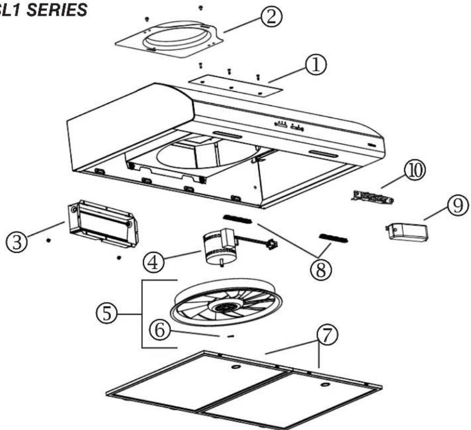 NuTone AHSL130SS - REPLACEMENT PARTS AND REPAIRS - 1