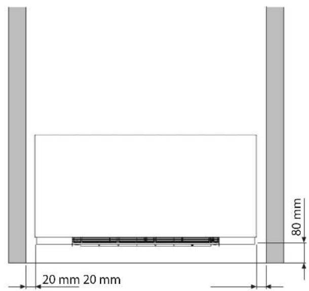 DAIKIN FWXM15AATV3R - Espace minimum d'installation - 1