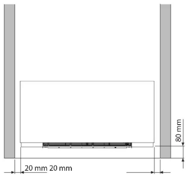 DAIKIN FWXM15AATV3R - Ελάχιστες αποστάσεις εγκατάστασης - 1