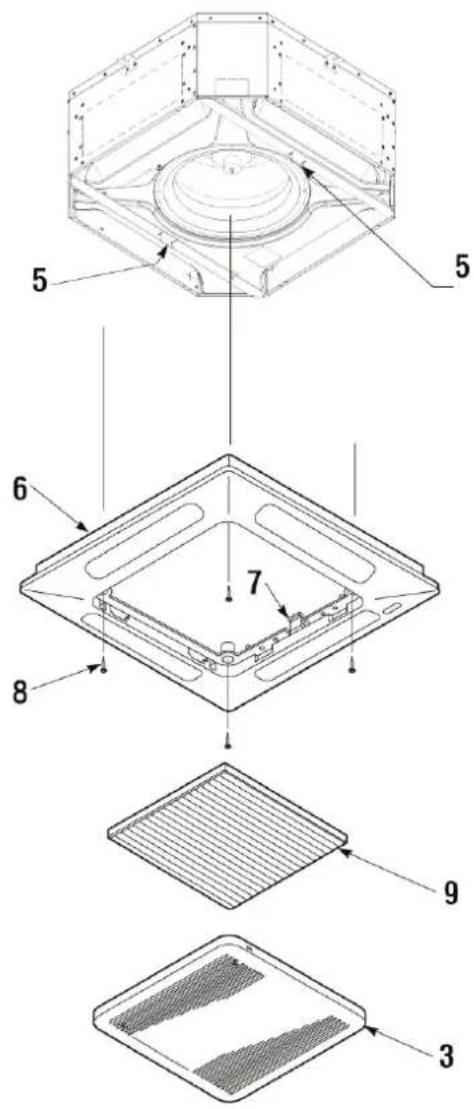 DAIKIN FWI06AAT - Montaje del conjunto frontal/rejilla FPAN - 2