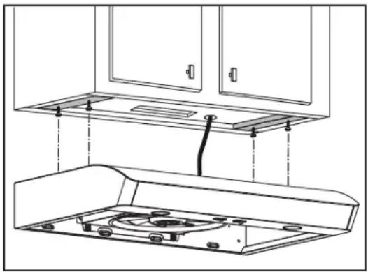 NuTone AVDF130SS - Installation de la hotte (installation standard) - 1