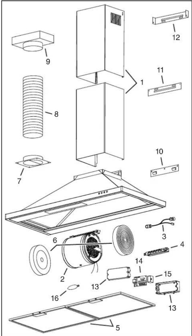 NuTone NS5830SS - SERVICE PARTS - 1