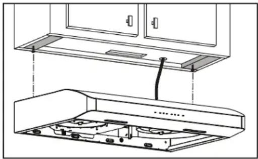 NuTone NRLE130SS - Installation de la hotte (installation standard) - 1