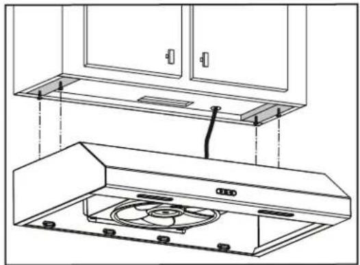 NuTone NCDA130SS - Installation de la hotte (installation standard) - 1