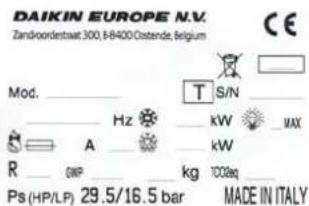 DAIKIN LMDLN175AV3 - Tabel met waarschuwings- en aandachtsplaten - 1