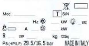 DAIKIN LMSLN400AW1 - Tabelle der Plaketten - 1