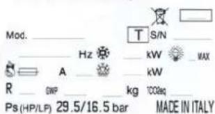 DAIKIN LMSLN400AW1 - Tabel met waarschuwings- en aandachtsplaten - 1