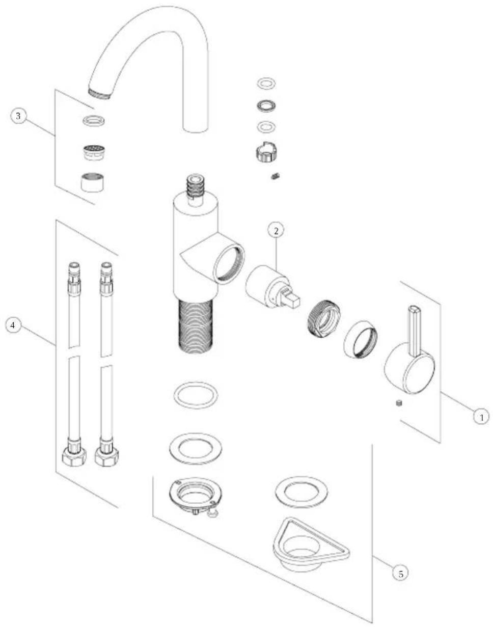 FRANKE EOS-PD-316 - Spare/replacement list EOS-BR-304 / IBK / GLD - 1