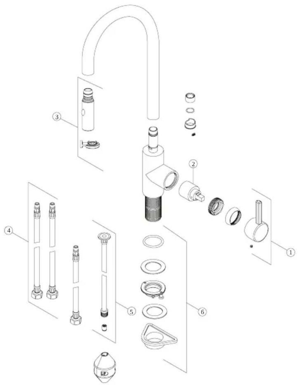 FRANKE EOS-PD-316 - Lista de partes/refacciones EOS-PD-316 / 304 / IBK / GLD y EOS-PR-304 / IBK / GLD - 1