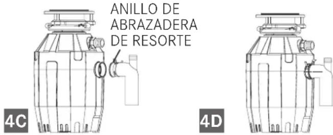 FRANKE TE-50 - Colocación del codo de descarga - 2