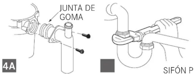 FRANKE TE-50 - Colocación del codo de descarga - 1