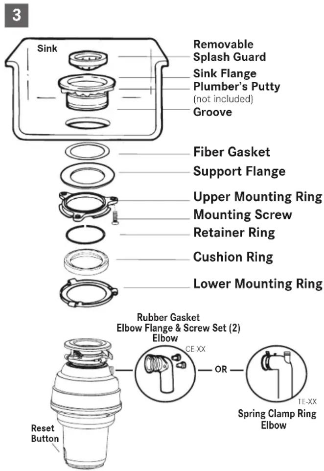 FRANKE TE-50 - INSTALLATION OF MOUNTING ASSEMBLY - 1