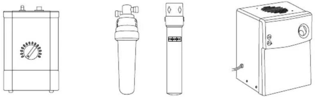 FRANKE UNJ-HC-304 - Opciones de instalacion de agua fria: - 1