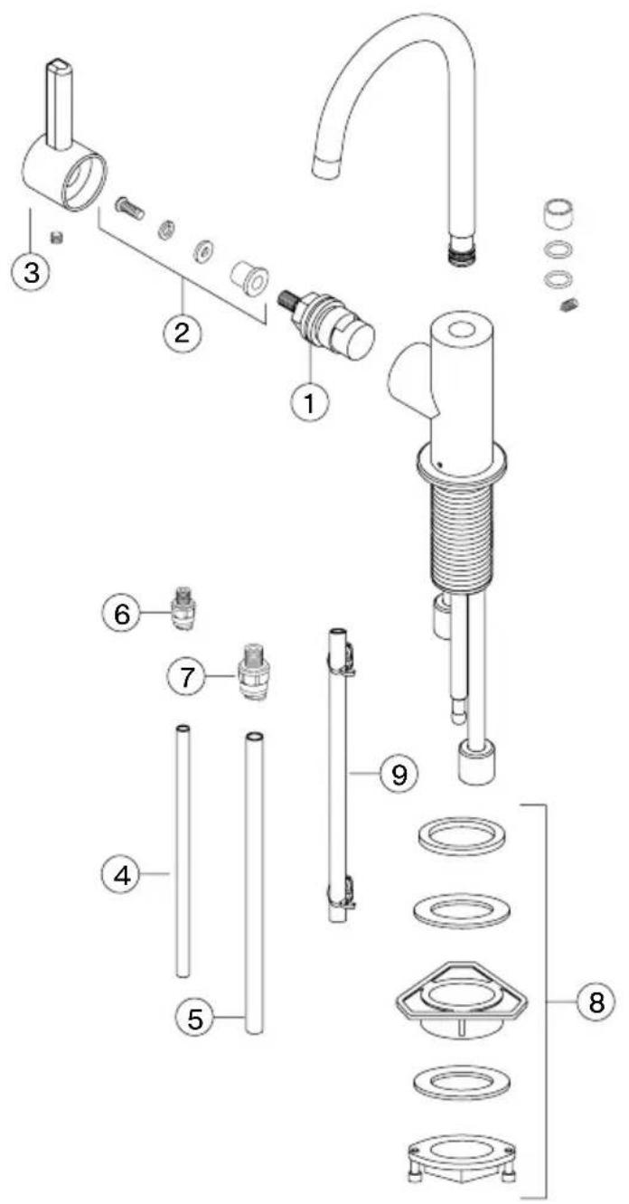 FRANKE UNJ-HC-304 - Lista de partes/refacciónes UNJ-HO-304 - 1