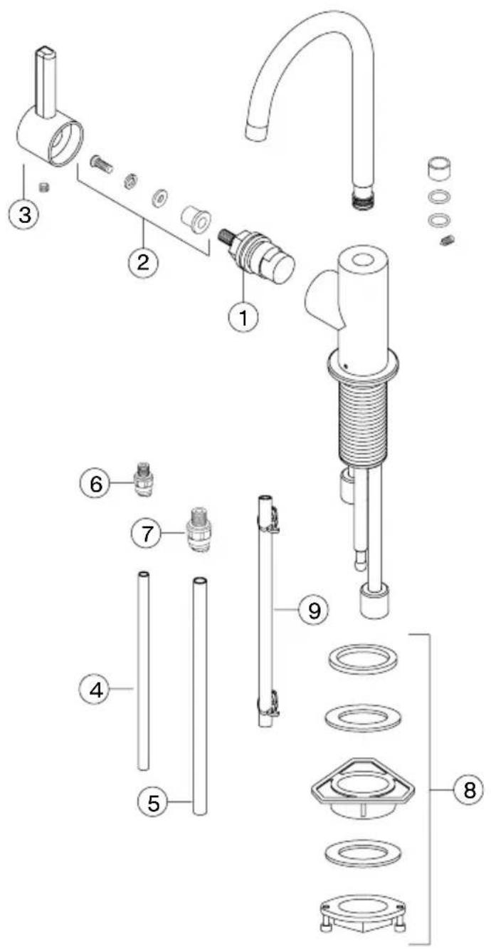 FRANKE UNJ-HO-IBK - Spare/replacement list UNJ-HO-304 - 1