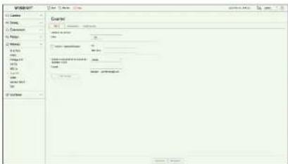 Hanwha HRX-835 - Régl. > Réseau > Courriel > SMTP - 1