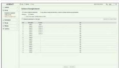 Hanwha HRX-835 - Regl.>Enreg.>Options d'enregistrement - 1