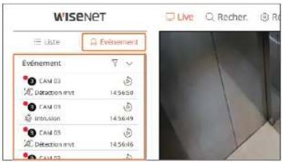 Hanwha HRX-835 - Vérifier la liste des événements - 1