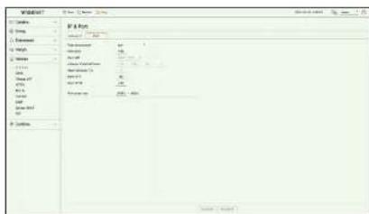 Hanwha HRX-835 - Régl. > Résau > IP & Port > Port - 1