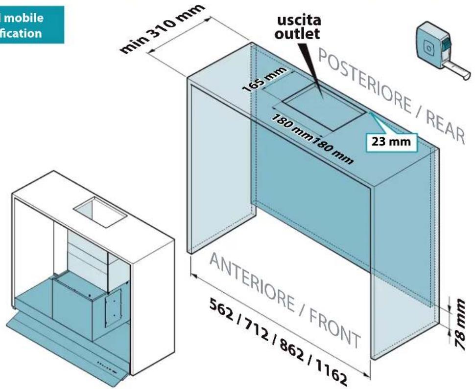 FALMEC Virgola No-Drop Touch 75 - Specliche del mobile Cabinet specification - 1