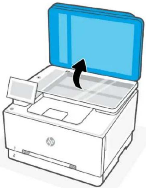 HP Color LaserJet Pro MFP 3302fdw - Chargement d'un original sur la vitre du scanner - 2
