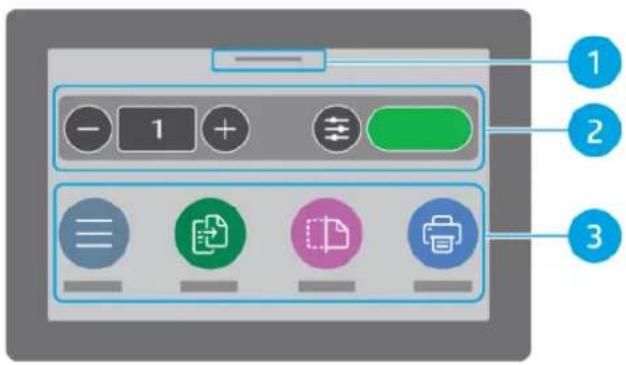HP Color LaserJet Pro MFP 3302fdw - Écran du panneau de commande - 2