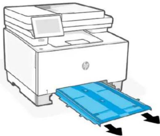 HP Color LaserJet Pro MFP 3302fdw - Suppression d'un bourrage papier dans le compartiment feuille à feuille du bac 1 - 2