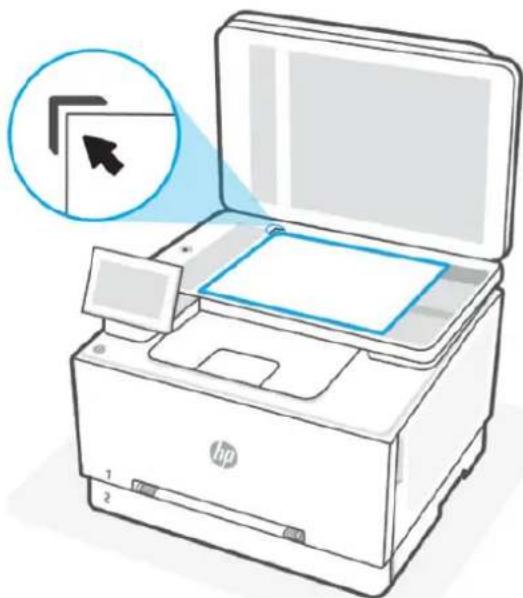 HP Color LaserJet Pro MFP 3302fdw - Chargement d'un original sur la vitre du scanner - 4