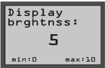 Display brightness: 5 min:0 max:10