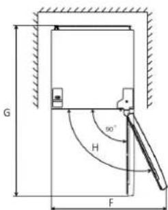TCL RF334TIE0 - Requisito de espacio - 2