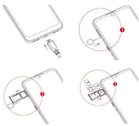 Technical diagram showing four different mechanical or electrical component configurations with red annotations indicating features.