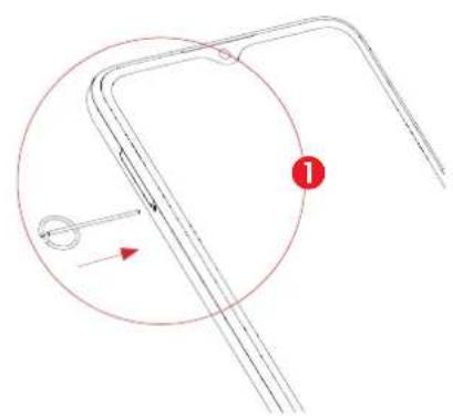 TCL 406 - Insérer ou extraire la carte SIM ou microSD - 1
