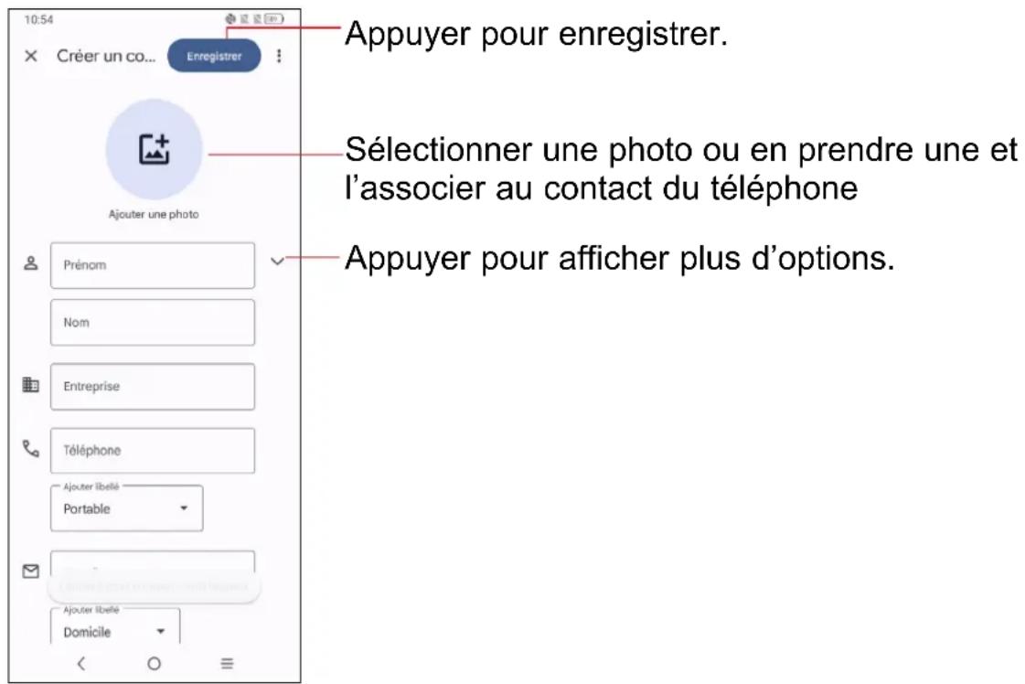 TCL 406 - Ajouter un contact - 1