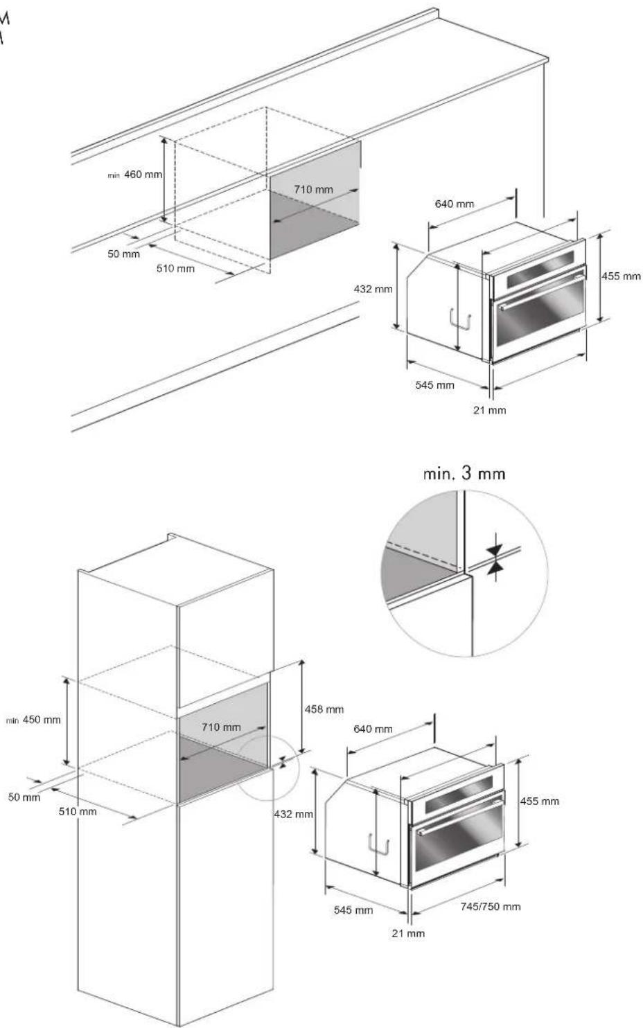 Fulgor Milano FUTMO 310 TEM - UITSNIJDING EN AFMETINGEN 75 cm - 1