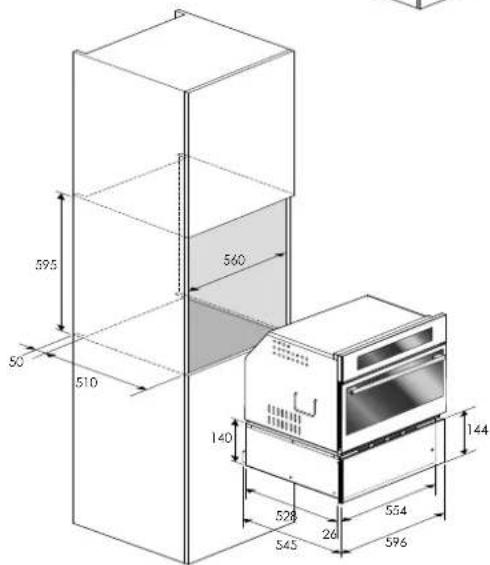Fulgor Milano FUTSO 310 TEM - Den Ofen einem Schrank installieren. - 4