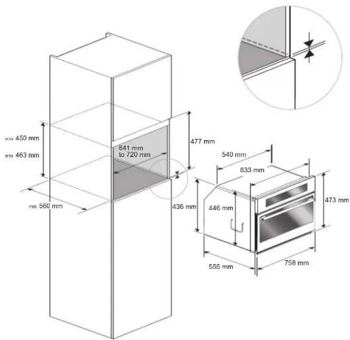 Fulgor Milano FUTSO 310 TEM - VANI DA INCASSO E DIMENSIONI 30" - 2