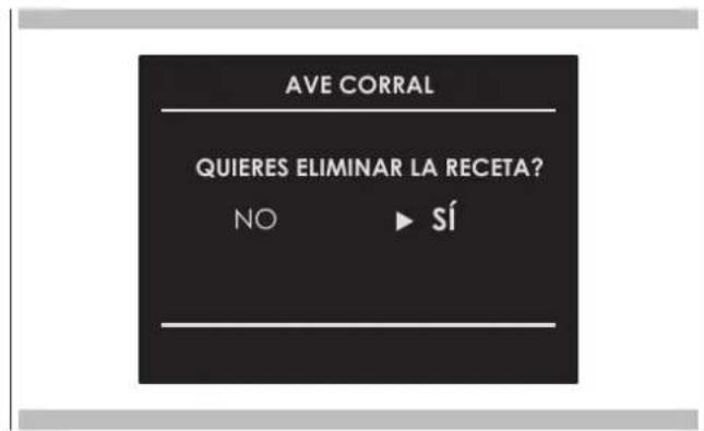 Fulgor Milano FUTSO 310 TEM - Borrar una receta Personalizada: - 1