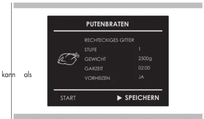 Fulgor Milano FUTSO 310 TEM - Ein eigenes Rezept abspeichern: - 3