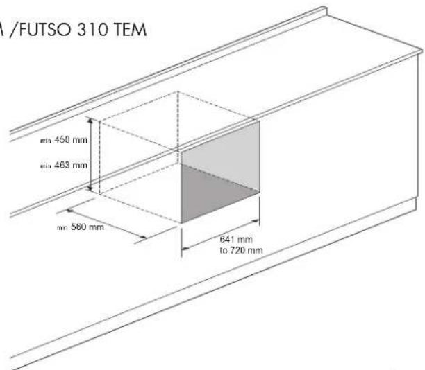 Fulgor Milano FUTSO 310 TEM - VANI DA INCASSO E DIMENSIONI 30" - 1