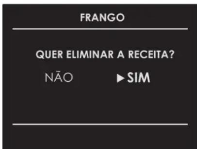 Fulgor Milano FUTSO 310 TEM - Apagar uma receita personalizada: - 1