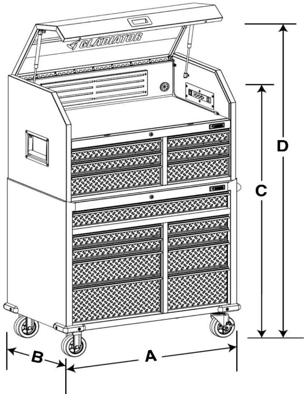 Gladiator GATC4115JG - DIMENSIONS - 1