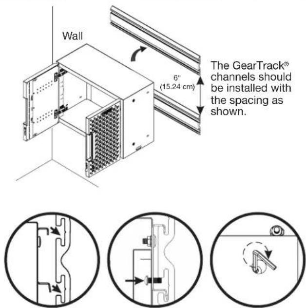 Gladiator GANF03WDMTS - Hang the wall cabinet onto the GearTrack® channels. - 1